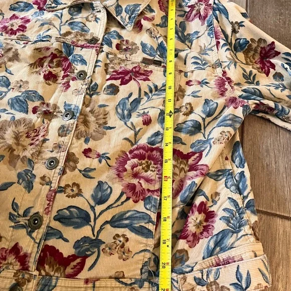 Vintage Lizwear Jeans Floral Corduroy Jacket by Liz Claiborne - Picture 12 of 15